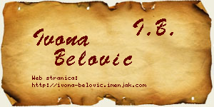 Ivona Belović vizit kartica